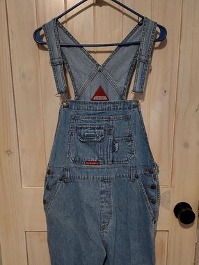 No Boundaries Jean Bib Shorts Vintage Y2K Light Blue Denim Women's Sz Large